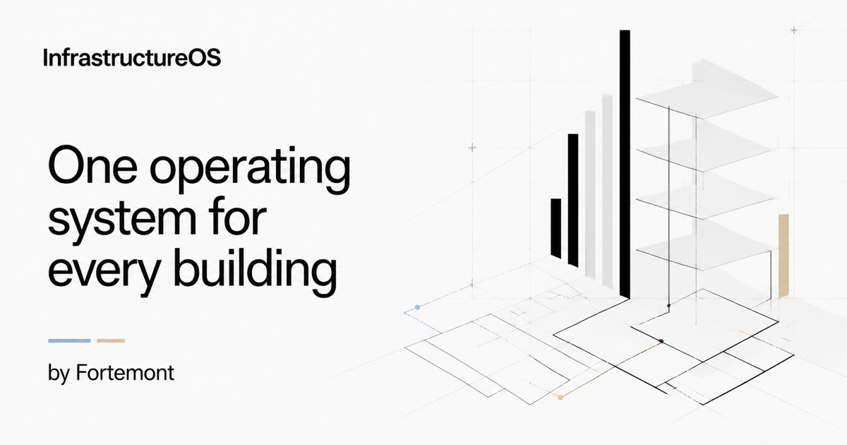 InfrastructureOS — One operating system for every building - AI/source notes: Certainly! Here's a description based on the image, focusing on the requested categories.