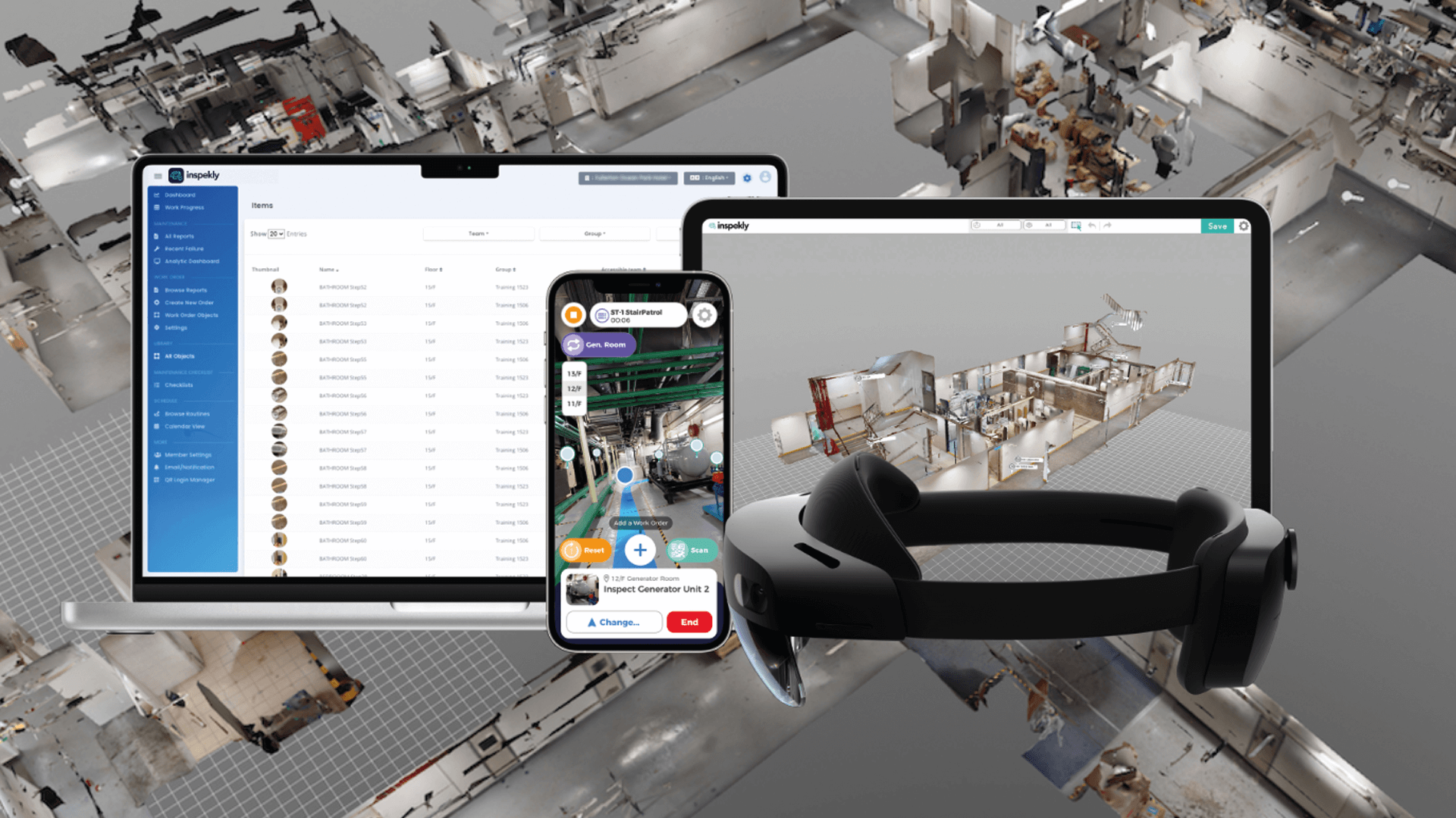 Inspekly Digital Twin and spatial facility operations.