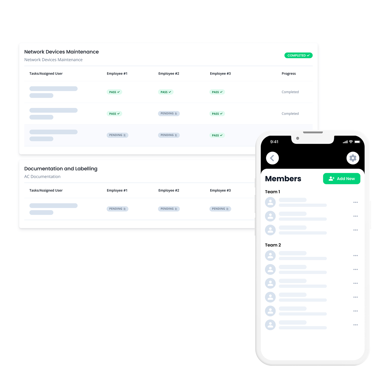 Inspekly team and workload management interface.