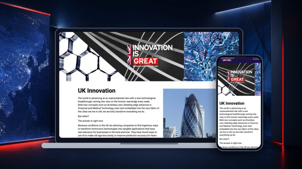 GREAT Campaign Innovation Hong Kong landing page shown on laptop and mobile.